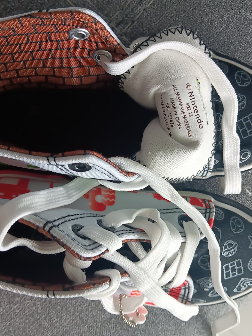 Nintendo Kids Black, White, Red and Orange Graphic High-Top Sneakers
